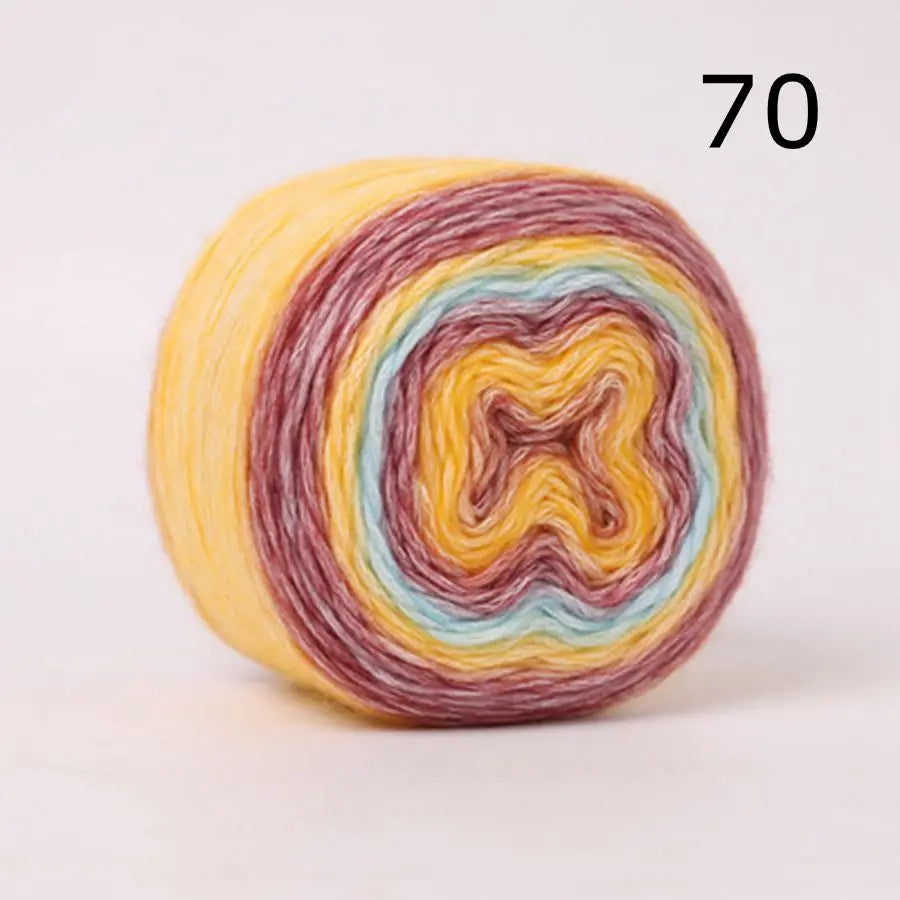 100g Rainbow Woolen Yarn New Soft  Cake