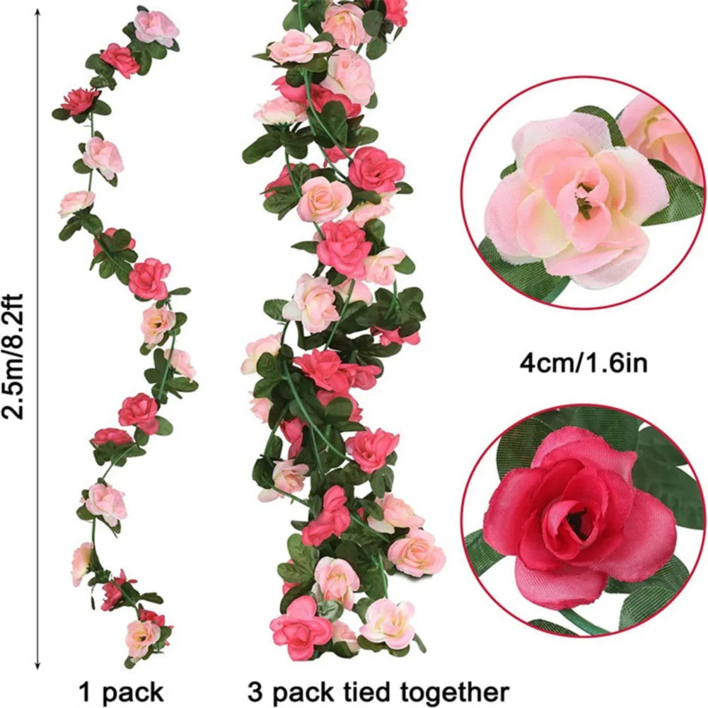 45/69pcs Artificial Rose Flowers Vine