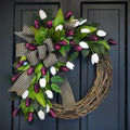 Spring Tulip Wreath, Door  Decoration