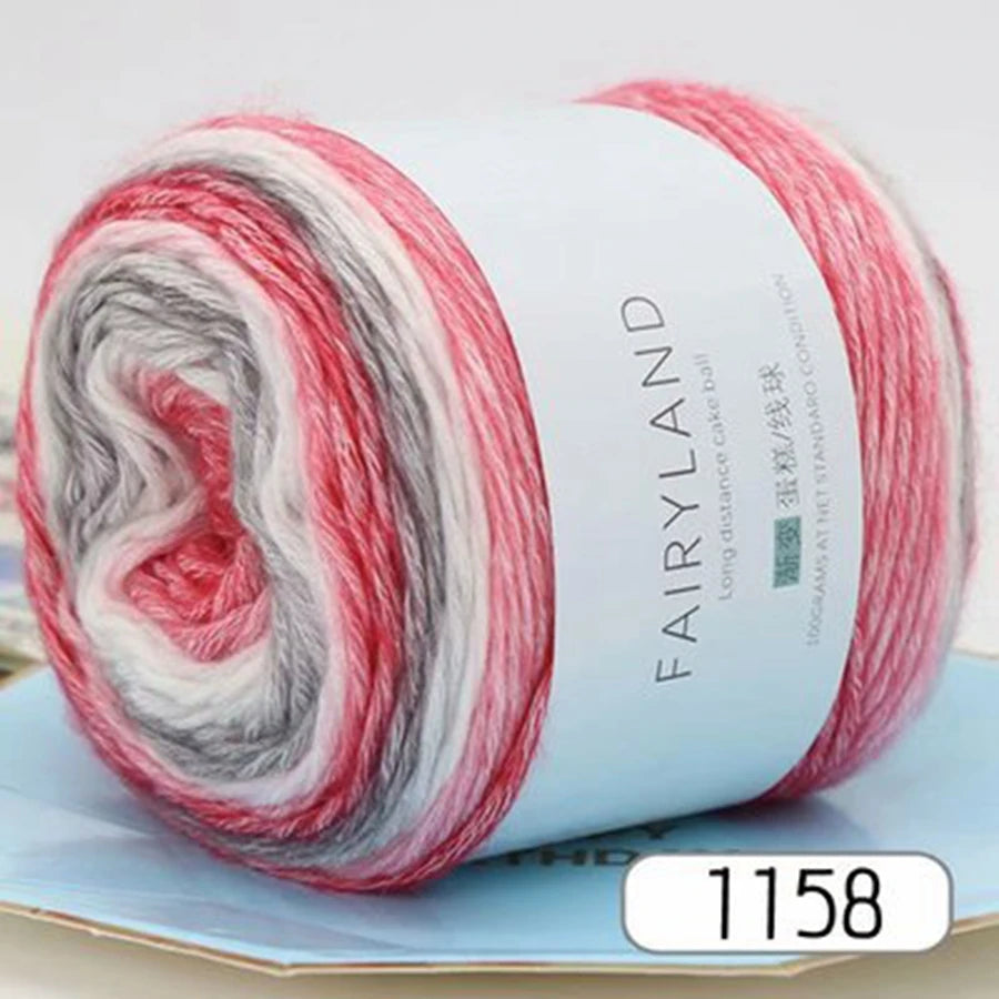 100g Rainbow Woolen Yarn New Soft  Cake