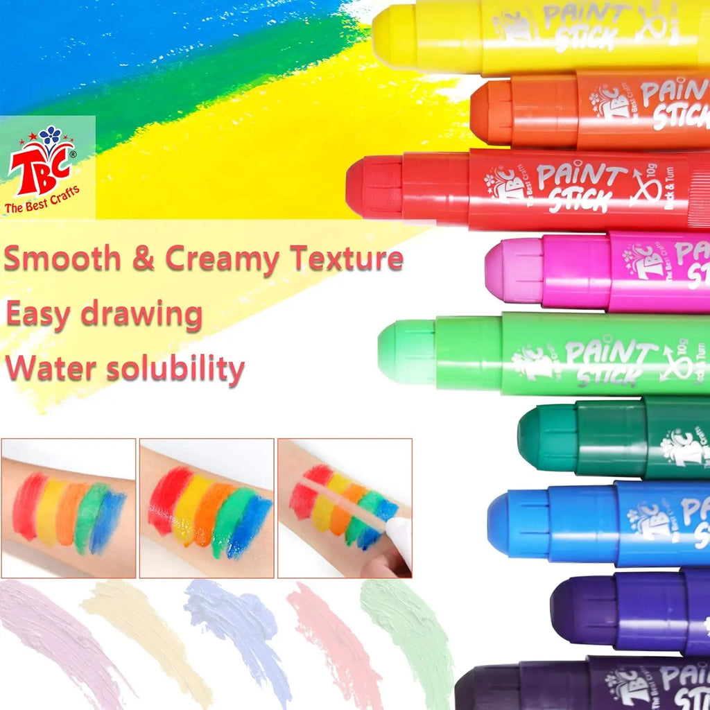 12 Classic Color Washable Non-toxic Paint Sticks