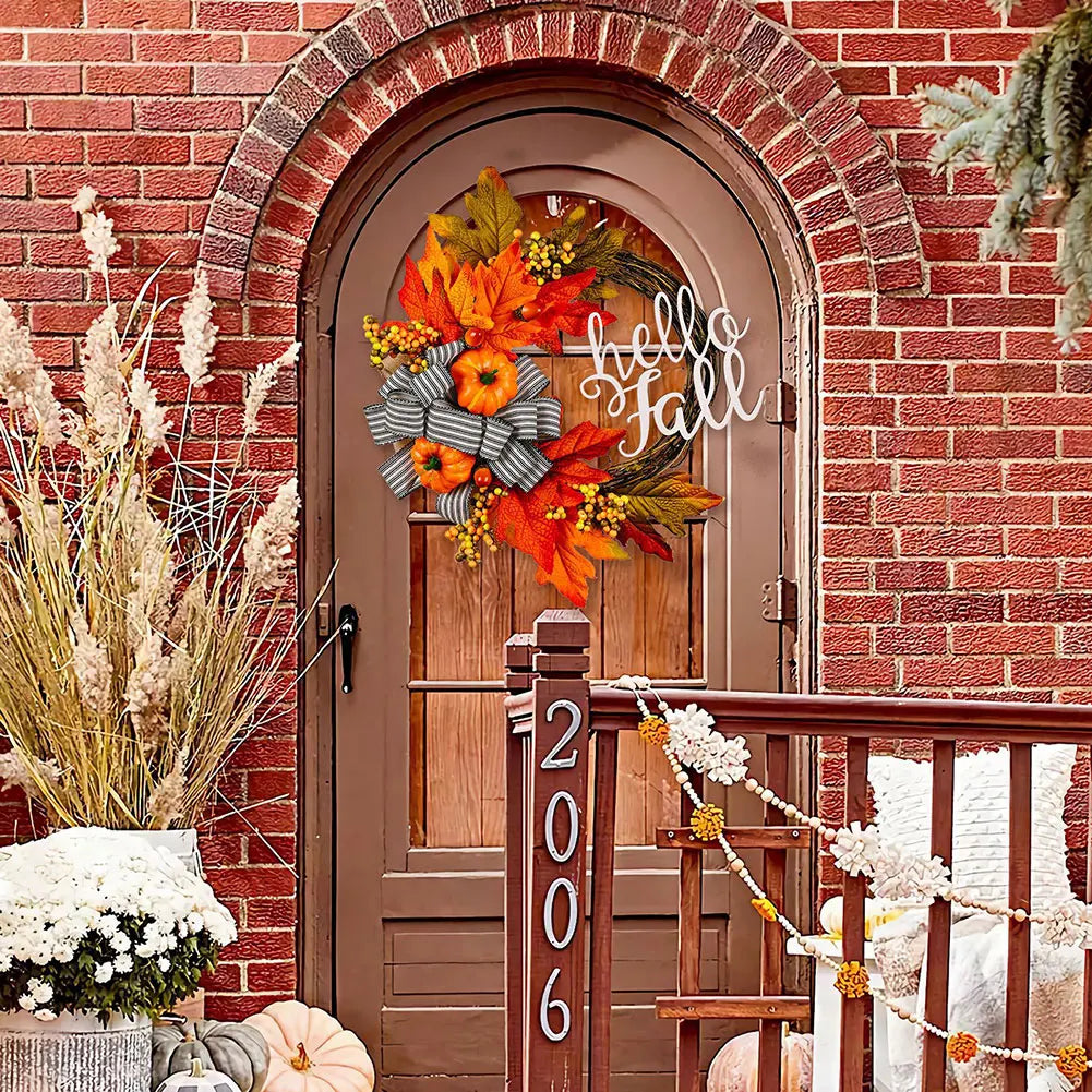 40cm Artificial Pumpkin Wreath
