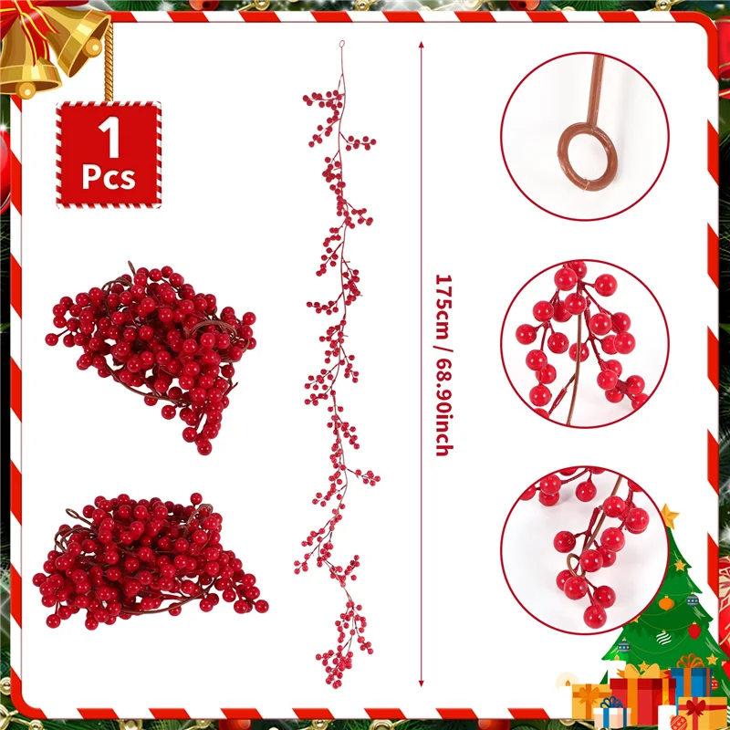 Artificial Burgundy  Berry Garland