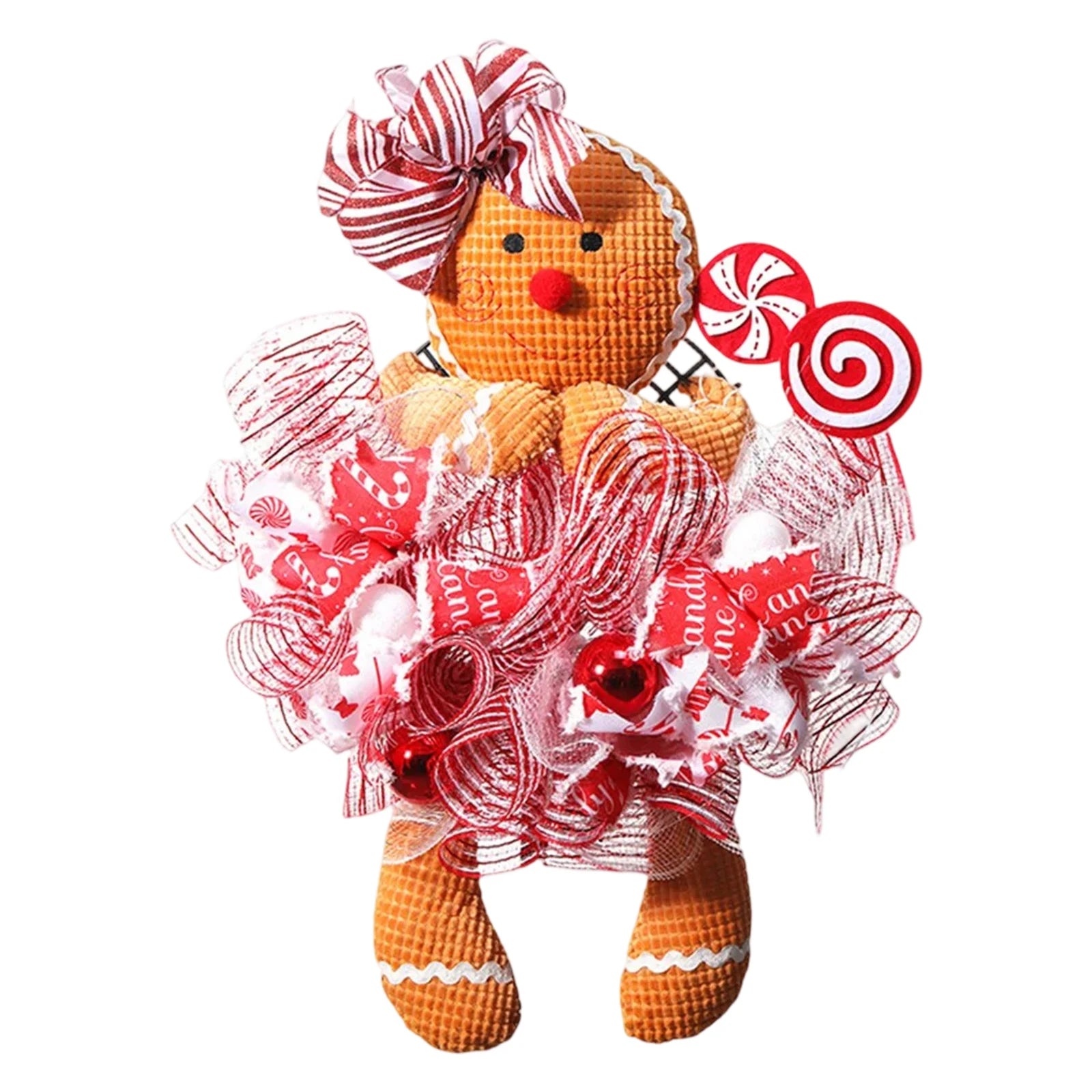 Gingerbread Hanging  Doll  Wreath Indoor Outdoor
