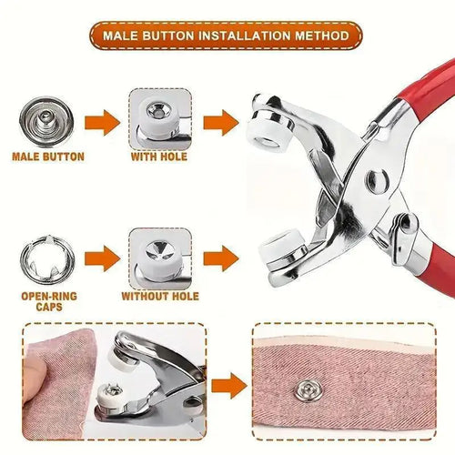 100pcs Prong Rings 9.5mm  Metal  Pliers Snap Button