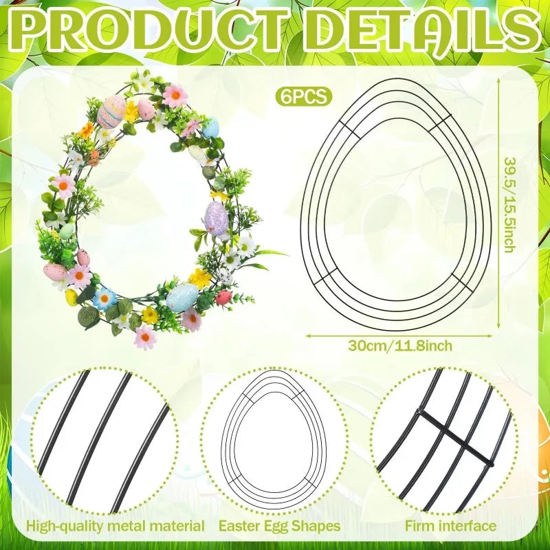 Egg Wire Wreath Frame Oval