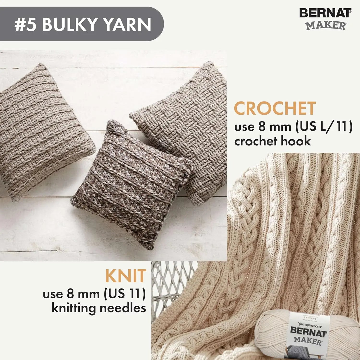 Bulky Cotton Nylon Yarn - 250g/8.8oz, 290m/317yd